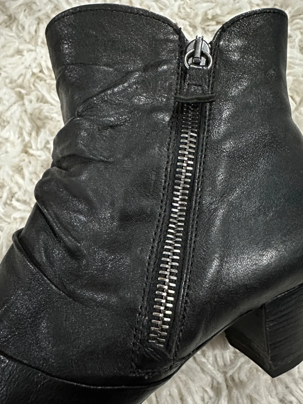 Gabor Black Leather Mid-Calf Heeled Boot with Side Zip Sz 37 - Picture 10 of 17